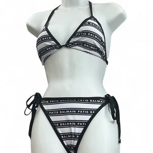 Balmain Monochrome Logo Bikini